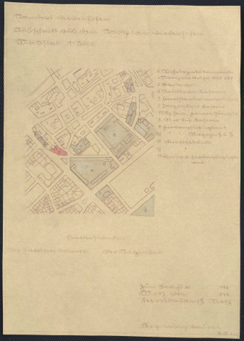 « STANDORT DIEDENHOFEN. AUSCHNITT AUS DEM STATDPLAN DIEDENHOFEN.».- Légende.