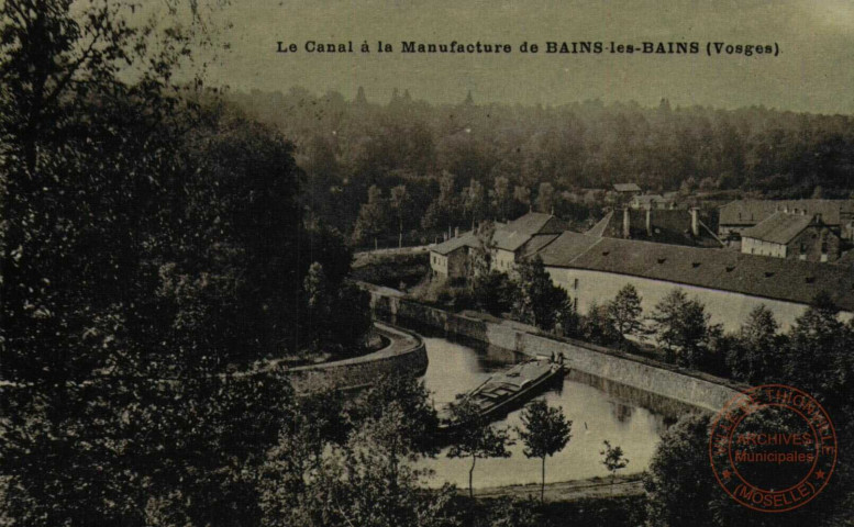 Le Canal à la Manufacture de Bains-les-Bains (Vosges)