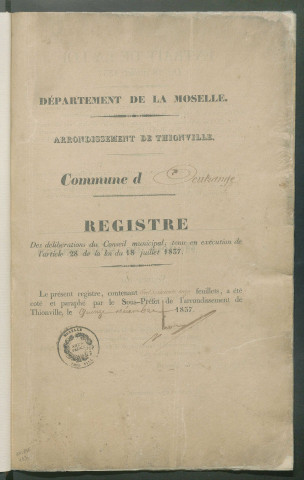 Registre de délibérations (1841-1869)