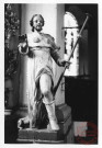 Statue de Saint-Roch située sur l'autel secondaire de l'église Saint-Nicolas de Rodemack. Sculpture en chêne taillé