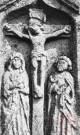 Bildstock situé au Hackenberg, dans l'ancien cimetière (commune de Veckring).Croix, Vierge et Saint-Jean