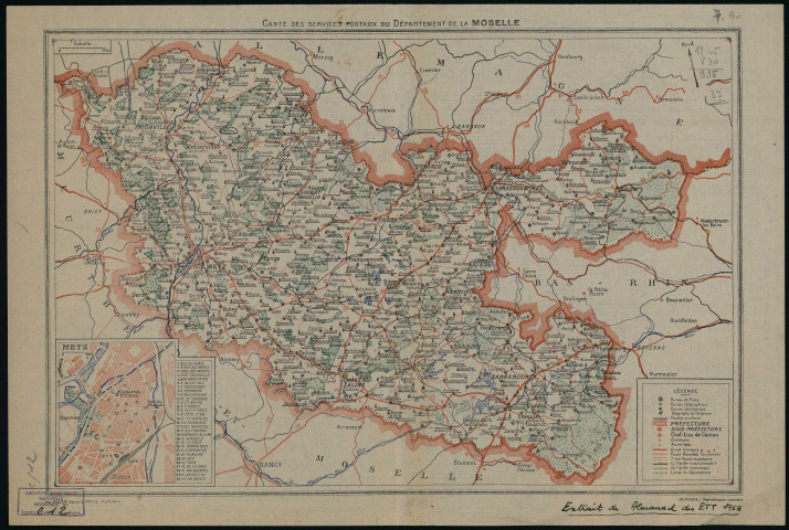 CARTE DES SERVICES POSTAUX DU DEPARTEMENT DE LA MOSELLE