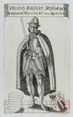 Carolus Magnus Imp. Rom. Rex Francorum Nascttur A.C 742 Obyt A.C 814