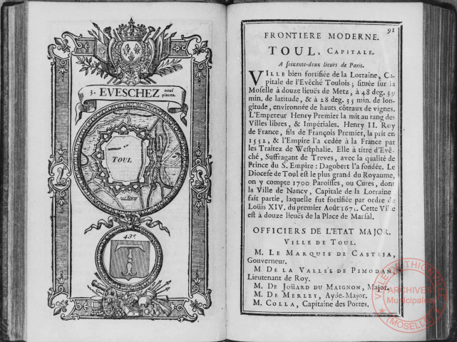 Plan des principales places de guerre et ville maritimes frontières du royaume de France.