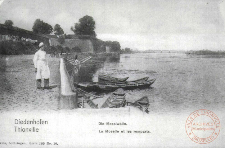 Diedenhofen = Thionville : Die Moselwälle = La Moselle et les remparts