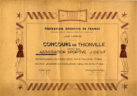 Diplôme décerné à l'Association Sportive de Joeuf lors du concours de Thionville organisé le 29 mai 1960.