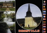 Brosville (Eure) - L'Eglise - La Mairie - L'Iton en aval et en amont du pont