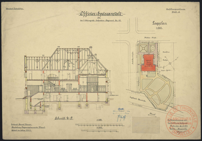 OFFIZIER-SPEISEANSTALT FÜR DAS 3. LOTHRINGISCHE INFANTERIE-REGIMENT N°135 IN DIEDENHOFEN. BLATT 5.