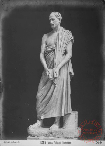 Statue de l'orateur Démosthène au musée du Vatican à Rome - Italie