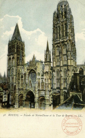 Rouen. Façade de Nôtre-Dame et la Tour de Beurre.