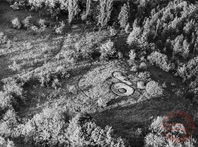 Vue aérienne du Hackenberg - Bloc tourelle de (75?)