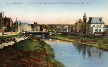 Wimereux. Vue sur l'Hôtel Belle-Vue et sur le Pont du Chemin de Fer.