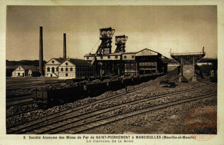 Société Anonyme des Mines de Fer de Saint-Pierremont à Mancieules (Meurthe-et-Moselle). Le Carreau de la Mine.