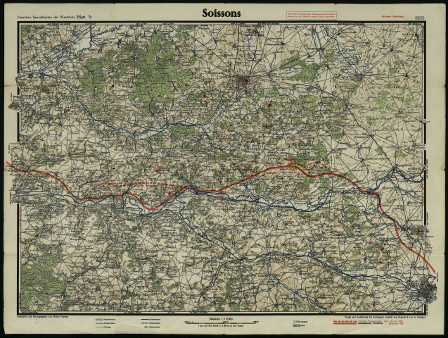 PAASCHE'S SPEZIALEKARTEN DER WESTFRONT, BLATT 5 : SOISSONS