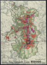 « SCHEMA D'AMENAGEMENT ET D'URBANISME DU NORD DE LA METROPOLE DE LORRAINE ».- Modifié en 1973, approuvé par décret interministériel du 11.1.1974.- Légende. Long terme pour 800 000 habitants.Thionville, Metz, Briey, Fensch.