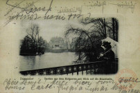 Düsseldorf. Parthie aus dem Hofgarten mit Blick auf die Kunsthalle