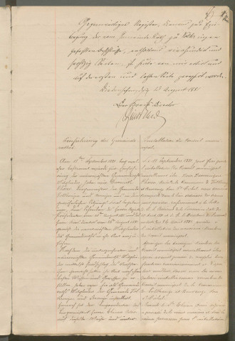 Registre de délibérations (11 septembre 1881 - 11 juin 1909)