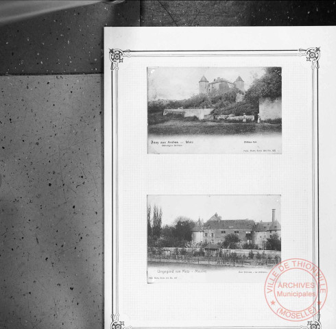 Exposition sur les fortifications à Thionville en 1970 par Georges Martig - Château fort de Jouy-aux-Arches et le château de Moulins-lès-Metz