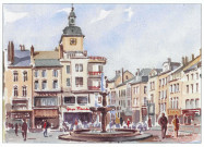 Aquarelle de Rémy Kail - Place du Marché : Thionville