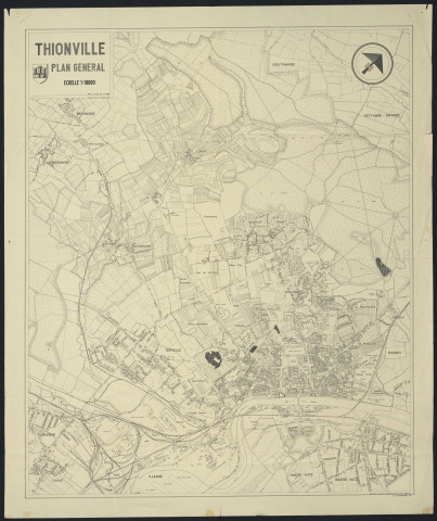 « THIONVILLE. PLAN GENERAL » / dressé  par le Service municipal du Plan et de l'Urbanisme.- Thionville, Terville, Veymerange, Haute-Yutz, Basse-Yutz, Illange, Volkrange, Beuvange.