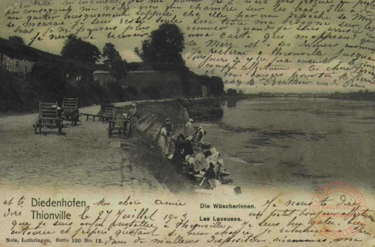 Diedenhofen = Thionville : die Wäscherinnnen = Les Laveuses