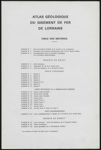 ATLAS GEOLOGIQUE DU GISEMENT DE FER DE LORRAINE