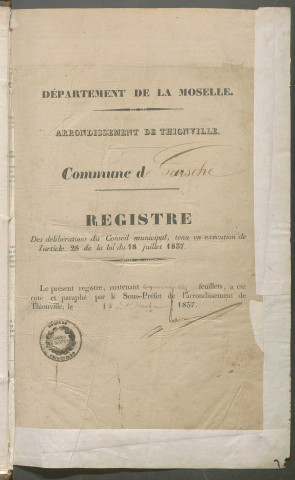 Registre de délibérations (1838-1858)