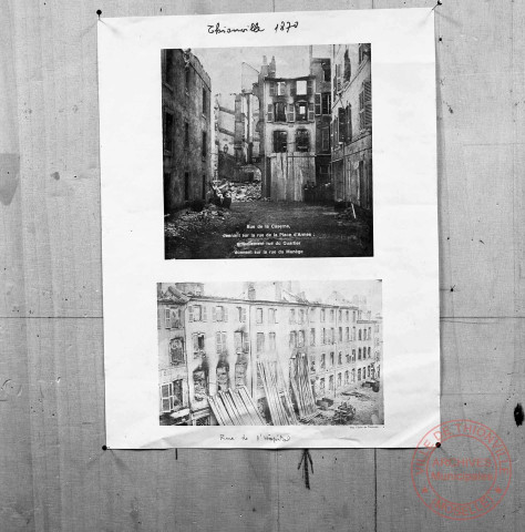 Thionville après les bombardements de 1870 - Rue de la Caserne et rue de l'Hôpital