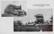 Vallée de Celles (Vosges) - Deux aspects de la roche du "Coquin" (alt. 840m.)