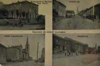 Souvenir de Altroff (Lorraine) : boulangerie et épicerie Eug. Peltre : grande rue : église et prebsbytère : grande rue
