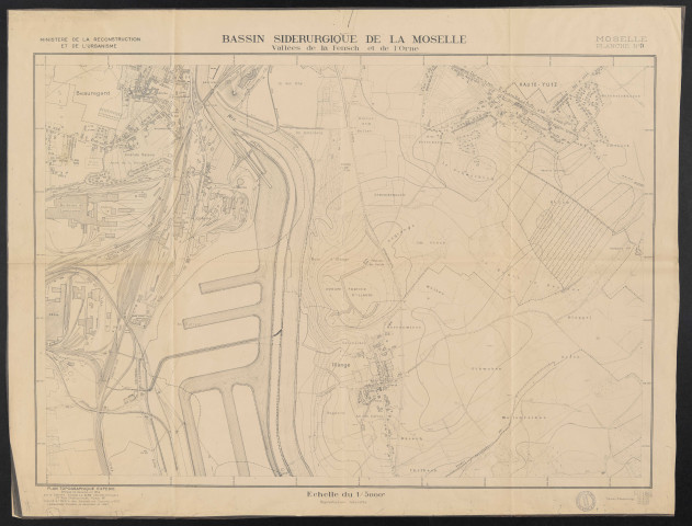 BASSIN SIDERURGIQUE DE LA MOSELLE VALLEES DE LA FENSCH ET DE L'ORNE. MOSELLE PLANCHE N°9