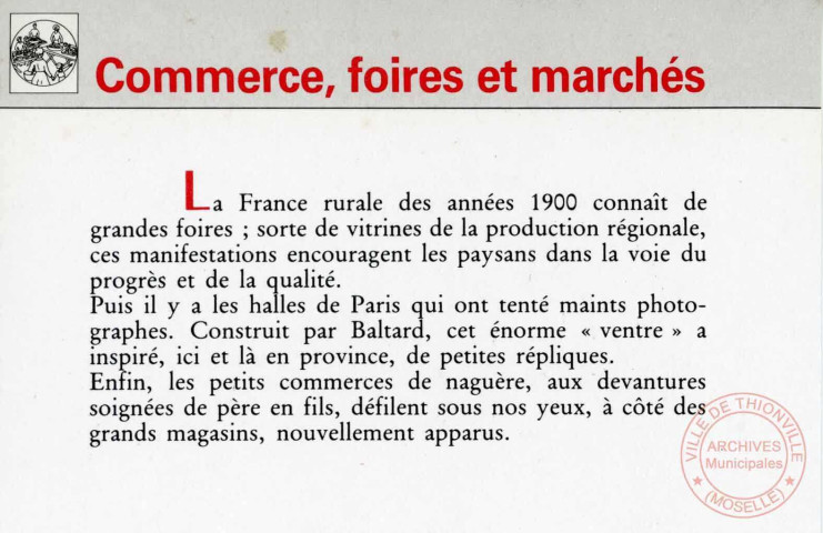 Cartes d'Autrefois (1890-1920) - Commerce, foires et marchés