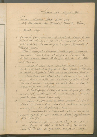 Registre de délibérations (1932-1955)