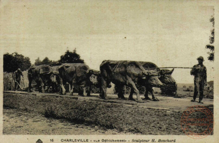 Charleville - 'Le Défrichement'- Sculpteur H. Bouchard