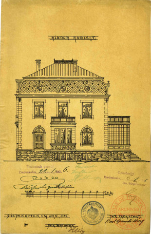 ESQUISSES DES FACADES DE LA MAISON SITUEE 9 RUE GAMBETTA