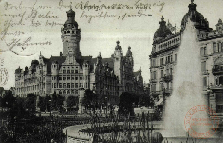 LEIPZIG . Rathaus von Westen.