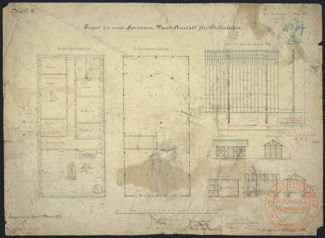 PROJECT ZU EINER GARNISON WASCH ANSTALT ZU DIEDENHOFEN. BLATT 2