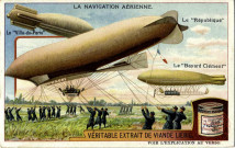 La navigation aérienne. Le « Ville de Paris », le « République », le « Bayard Clément »