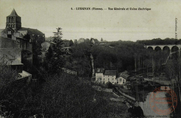 LUSIGNAN ( Vienne) -Vue générale et Usine électrique