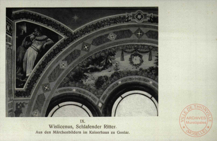 Wislicenus, Schlafender Ritter. Aus dem Märchenbildern im Kaiserhaus zu Goslar.