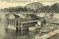 Paris - Les Travaux du Métropolitain dans le grand bras de la Seine - Fonçage du Caisson central