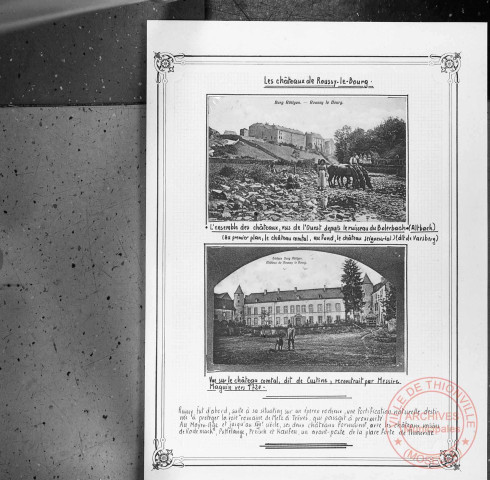 Exposition sur les fortifications à Thionville en 1970 par Georges Martig - Roussy-le-Bourg, le château comtal et le château seigneurial