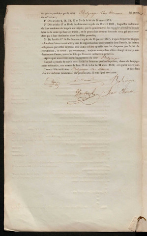 RECRUTEMENT DE L'ARMEE.- Enrôlement volontaire : registre d'actes d'engagement nominatifs et signalétiques (1843-1850)