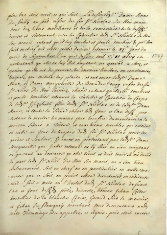 Testament de Nicolas de Heu, seigneur d'Ennery, 26 novembre 1740