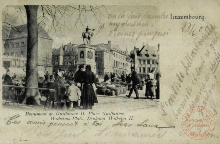 Monument de Guillaume II. Place Guillaume. Luxembourg.