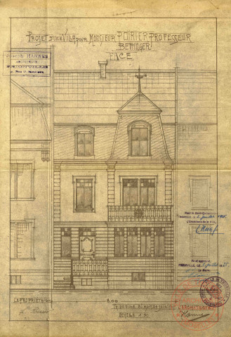 PROJET D'UNE VILLA POUR MONSIEUR POIRIER PROFESSEUR