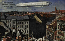 Graf Zeppelins lenkbares Luftschiff in voller Fahrt