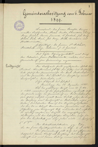 registre de délibérations du conseil municipal du (6/02/1899 au 24/09/1900)