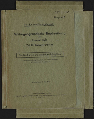 MILITÄRGEOGRAPHISCHE BESCHREIBUNG VON FRANKREICH. TEIL 3 SÜDOST-FRANKREICH