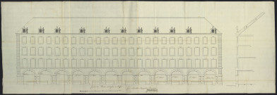 THIONVILLE 1747. MODELE DES FACADES SUR LA PLACE DU BEFROI.